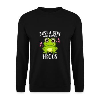 Juste une fille qui aime les grenouilles Grenouille Crapaud - Sweat-shirt Unisexe - noir - Devant - Alina (178cm) & Michal (187cm)