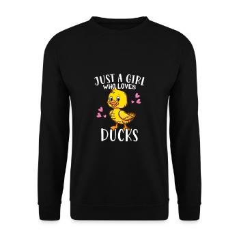 Canard amoureux canard juste une fille qui aime les canards - Sweat-shirt Unisexe - noir - Devant - Alina (178cm) & Michal (187cm)
