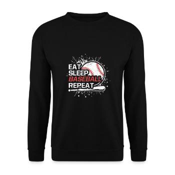 Mangez dormir Baseball Répéter Le lanceur de baseball - Sweat-shirt Unisexe - noir - Devant - Alina (178cm) & Michal (187cm)