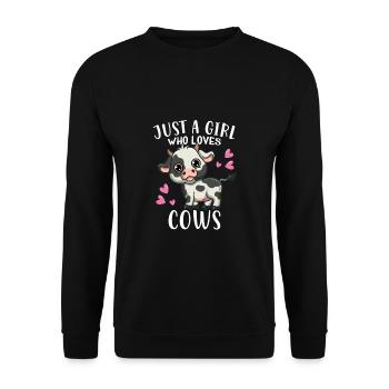 Funny Farmer Cow Lover Just A Girl Who Loves Cows - Unisex Sweatshirt - black - Front - Alina (178cm) & Michal (187cm)