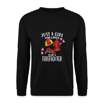 Firewoman Just A Girl Who Loves To Be Firefighter - Unisex Sweatshirt - black - Front - Alina (178cm) & Michal (187cm)