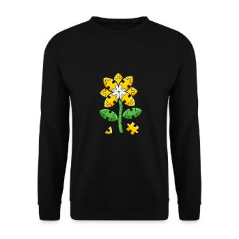 Be Child Sunflower Autisme Puzzle autistique - Sweat-shirt Unisexe - noir - Devant - Alina (178cm) & Michal (187cm)