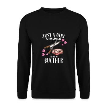 Meat Lover Just A Girl Who Loves To Be A Butcher - Unisex Sweatshirt - black - Front - Alina (178cm) & Michal (187cm)