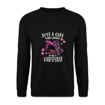 Juste une fille qui aime être coiffeuse - Sweat-shirt Unisexe - noir - Devant - Alina (178cm) & Michal (187cm)
