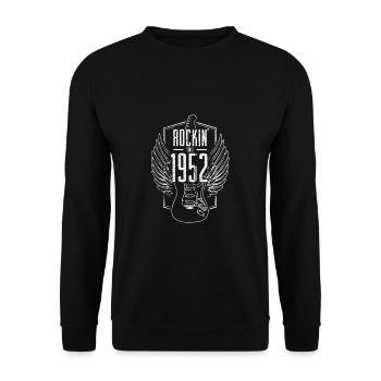 Rock Music 70th Birthday Gift Rockin Since 1952 - Unisex Sweatshirt - black - Front - Alina (178cm) & Michal (187cm)