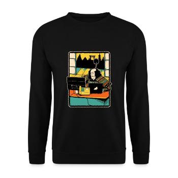 Samurai Computer Nerd Programmer Programming - Unisex Sweatshirt - black - Front - Alina (178cm) & Michal (187cm)