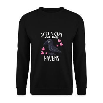Raven Crow Lovers Juste une fille qui aime les corbeaux - Sweat-shirt Unisexe - noir - Devant - Alina (178cm) & Michal (187cm)