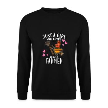 Farm Farming Just A Girl Who Loves To Be A Farmer - Unisex Sweatshirt - black - Front - Alina (178cm) & Michal (187cm)