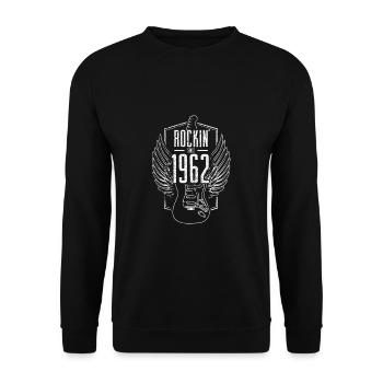 Rock Music 60th Birthday Gift Rockin Since 1962 - Unisex Sweatshirt - black - Front - Alina (178cm) & Michal (187cm)