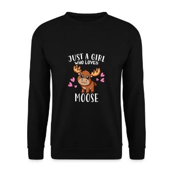 Just A Girl Who Loves Elks Moose Deer Lover - Unisex Sweatshirt - black - Front - Alina (178cm) & Michal (187cm)