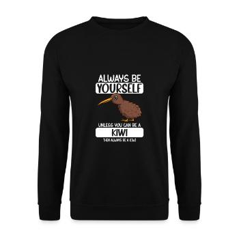 Kiwi Vogelliebhaber Birding Neuseeland Vögel - Unisex Pullover - Schwarz - Vorne - Alina (178cm) & Michal (187cm)