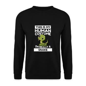 This Is My Human Costume I'm Really A Snake - Unisex Sweatshirt - black - Front - Alina (178cm) & Michal (187cm)