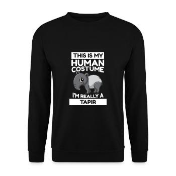 C’est mon costume humain Je suis vraiment un tapir - Sweat-shirt Unisexe - noir - Devant - Alina (178cm) & Michal (187cm)
