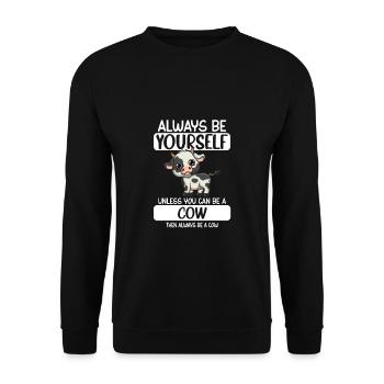 La femme d’un agriculteur est toujours vous-même, sauf si vous pouvez être une vache - Sweat-shirt Unisexe - noir - Devant - Alina (178cm) & Michal (187cm)