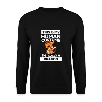 This Is My Human Costume I'm Really A Dragon - Unisex Sweatshirt - black - Front - Alina (178cm) & Michal (187cm)