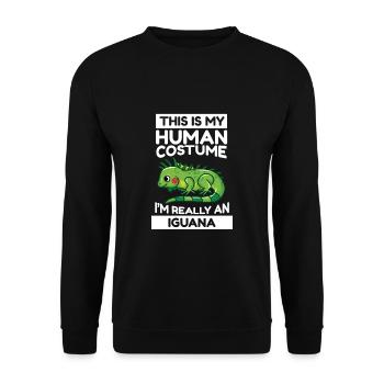 This Is My Human Costume I'm Really An Iguana - Unisex Sweatshirt - black - Front - Alina (178cm) & Michal (187cm)