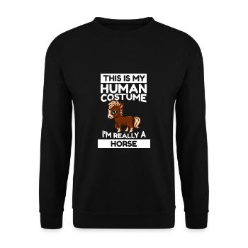 This Is My Human Costume I'm Really A Horse - Unisex Pullover - Schwarz - Vorne - Alina (178cm) & Michal (187cm)