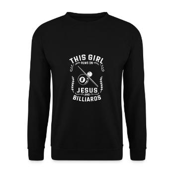 Snooker de piscine cette fille court sur Jésus et le billard - Sweat-shirt Unisexe - noir - Devant - Alina (178cm) & Michal (187cm)