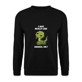 Reptile Lover Viper I Just Really Like Snakes OK - Unisex Sweatshirt - black - Front - Alina (178cm) & Michal (187cm)