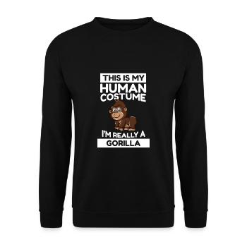 C’est mon costume humain, je suis vraiment un gorille - Sweat-shirt Unisexe - noir - Devant - Alina (178cm) & Michal (187cm)