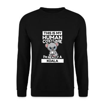 C’est mon costume humain, je suis vraiment un koala - Sweat-shirt Unisexe - noir - Devant - Alina (178cm) & Michal (187cm)