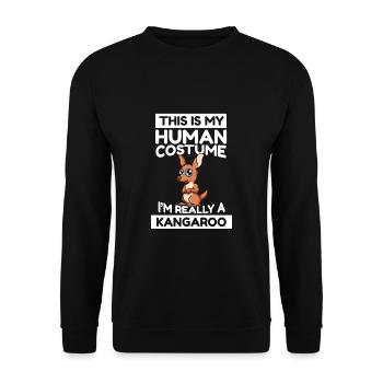 This Is My Human Costume I'm Really A Kangaroo - Unisex Pullover - Schwarz - Vorne - Alina (178cm) & Michal (187cm)