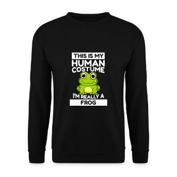 Grenouilles C’est mon costume humain Je suis vraiment une grenouille - Sweat-shirt Unisexe - noir - Devant - Alina (178cm) & Michal (187cm)