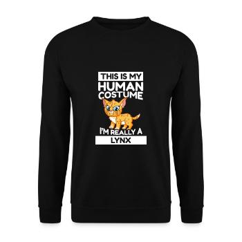 Luchs C’est mon costume humain Je suis vraiment un lynx - Sweat-shirt Unisexe - noir - Devant - Alina (178cm) & Michal (187cm)