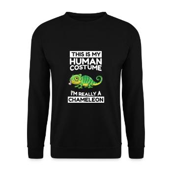 This Is My Human Costume I'm Really A Chameleon - Unisex Sweatshirt - black - Front - Alina (178cm) & Michal (187cm)