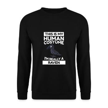 Oiseaux C’est mon costume humain Je suis vraiment un corbeau - Sweat-shirt Unisexe - noir - Devant - Alina (178cm) & Michal (187cm)