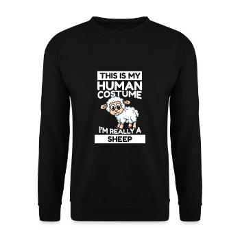 This Is My Human Costume I'm Really A Sheep - Unisex Sweatshirt - black - Front - Alina (178cm) & Michal (187cm)