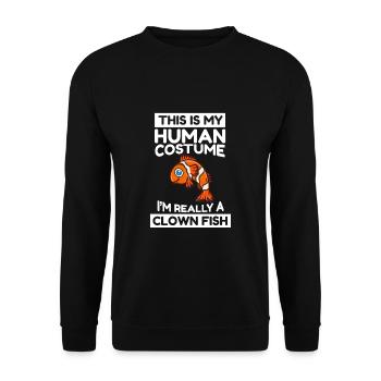 This Is My Human Costume I'm Really A Clown Fish - Unisex Sweatshirt - black - Front - Alina (178cm) & Michal (187cm)