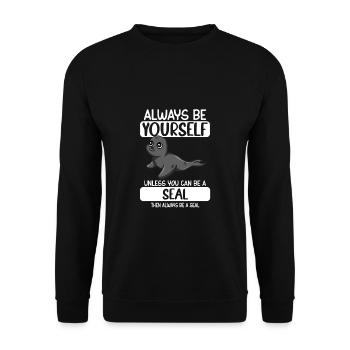 Robbe soyez toujours vous-même à moins que vous ne puissiez être un phoque - Sweat-shirt Unisexe - noir - Devant - Alina (178cm) & Michal (187cm)