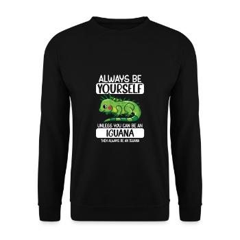 Always Be Yourself Unless You Can Be An Iguana - Unisex Sweatshirt - black - Front - Alina (178cm) & Michal (187cm)