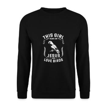 Oiseaux Pigeon Cette fille court sur Jésus et les tourtereaux - Sweat-shirt Unisexe - noir - Devant - Alina (178cm) & Michal (187cm)