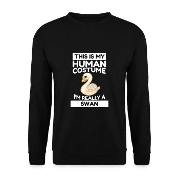 C’est mon costume humain, je suis vraiment un cygne - Sweat-shirt Unisexe - noir - Devant - Alina (178cm) & Michal (187cm)