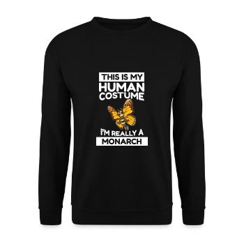 This Is My Human Costume I'm Really A Monarch - Unisex Sweatshirt - black - Front - Alina (178cm) & Michal (187cm)