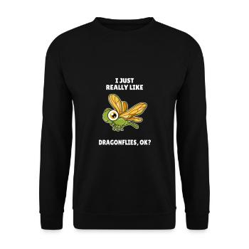 Insekt Libelle I Just Really Like Dragonflies OK - Unisex Pullover - Schwarz - Vorne - Alina (178cm) & Michal (187cm)