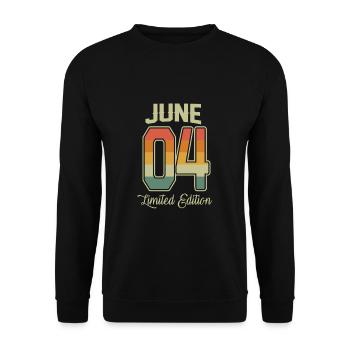 Vintage 18th Birthday June 2004 Sports Gift - Unisex Sweatshirt - black - Front - Alina (178cm) & Michal (187cm)
