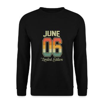 Vintage 16th Birthday June 2006 Sports Gift - Unisex Sweatshirt - black - Front - Alina (178cm) & Michal (187cm)