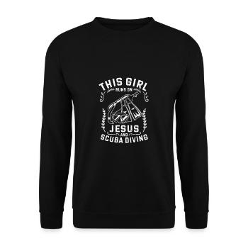 Tauchen Cette fille court sur Jésus et la plongée sous-marine - Sweat-shirt Unisexe - noir - Devant - Alina (178cm) & Michal (187cm)