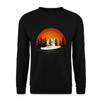 Coucher de soleil Kayak Canoë Nautique Sports Nautiques - Sweat-shirt Unisexe - noir - Devant - Alina (178cm) & Michal (187cm)