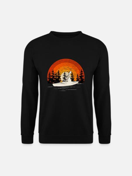 Sonnenuntergang Kajak Kanu Bootfahren Wassersport - Unisex Pullover - Schwarz