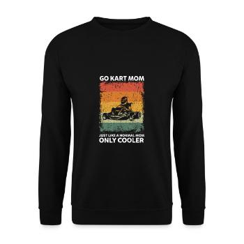 Vintage Go Kart Maman Comme Une Maman Normale Seulement Plus Cool - Sweat-shirt Unisexe - noir - Devant - Alina (178cm) & Michal (187cm)