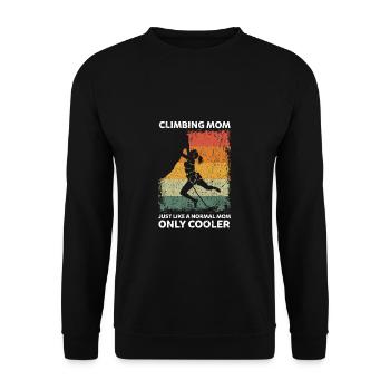 Klettern Grimpant Maman Comme Maman Normale Seulement Plus Cool - Sweat-shirt Unisexe - noir - Devant - Alina (178cm) & Michal (187cm)