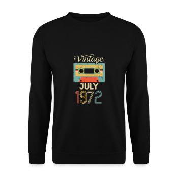Cadeau 50ème anniversaire 1972 Juillet 50 ans - Sweat-shirt Unisexe - noir - Devant - Alina (178cm) & Michal (187cm)