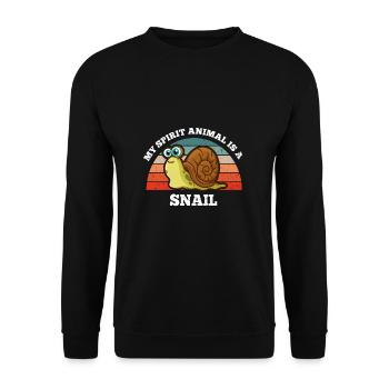 Escargots Mon Animal Est Un Escargot - Sweat-shirt Unisexe - noir - Devant - Alina (178cm) & Michal (187cm)