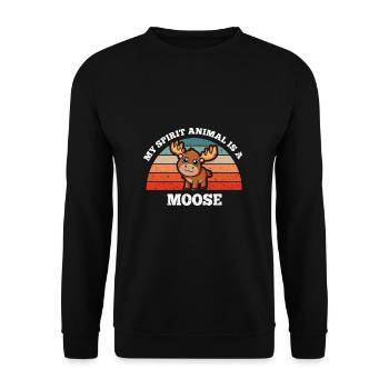 Cerf de wapiti Cerf Mon animal spirituel est un orignal - Sweat-shirt Unisexe - noir - Devant - Alina (178cm) & Michal (187cm)