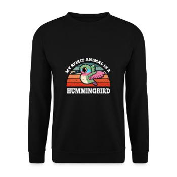 Retro Vintage My Spirit Animal Is A Hummingbird - Unisex Sweatshirt - black - Front - Alina (178cm) & Michal (187cm)