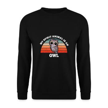 Hibou Aigle Hibou Oiseaux Birder Mon animal spirituel est un hibou - Sweat-shirt Unisexe - noir - Devant - Alina (178cm) & Michal (187cm)
